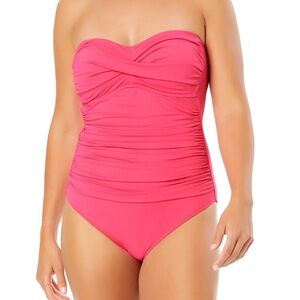 Jantzen Pink Strapless One-Piece Swimsuit